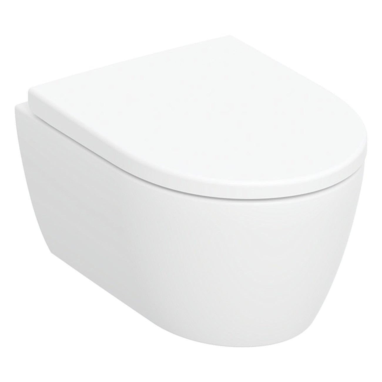 Geberit iCon fali WC készlet, mélyöblítésű, zárt forma, Rimfree, WC - ülőkével, rövidített forma (502.381.00.1)