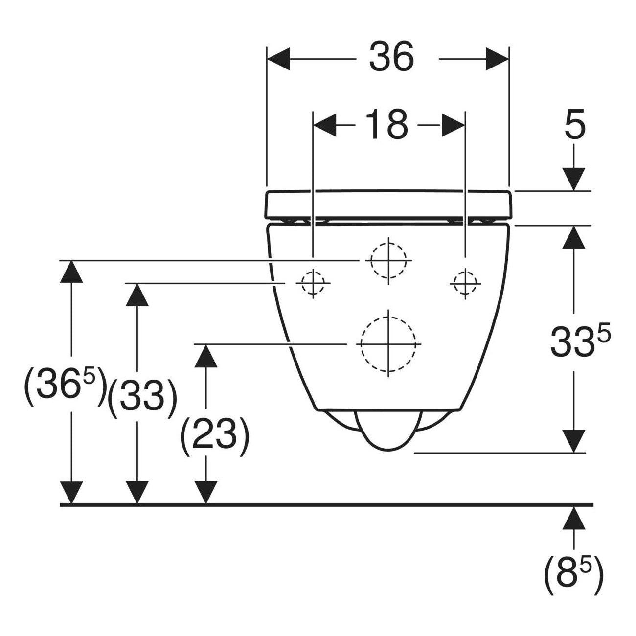 Geberit Acanto fali WC készlet, mélyöblítésű, Rimfree, zárt forma, TurboFlush öblítés, WC - ülőkével (502.774.00.1)