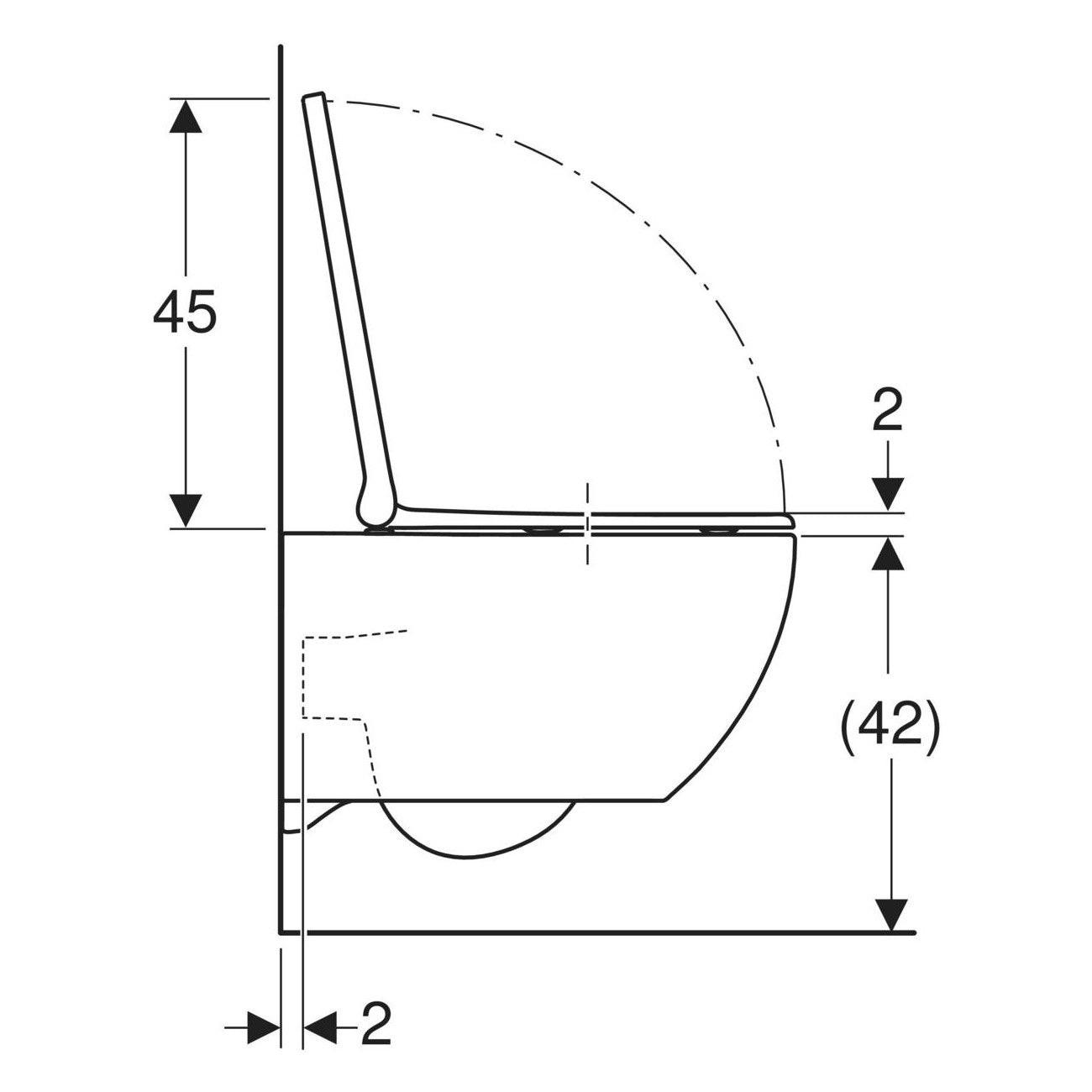 Geberit Acanto fali WC készlet, mélyöblítésű, Rimfree, zárt forma, TurboFlush öblítés, WC - ülőkével (502.774.00.1)