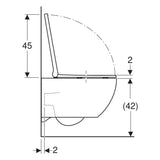 Geberit Acanto fali WC készlet,mélyöblítésű, Rimfree, zárt forma, TurboFlush, WC-ülőkével, KeraTect (502.774.00.8) - méretrajz