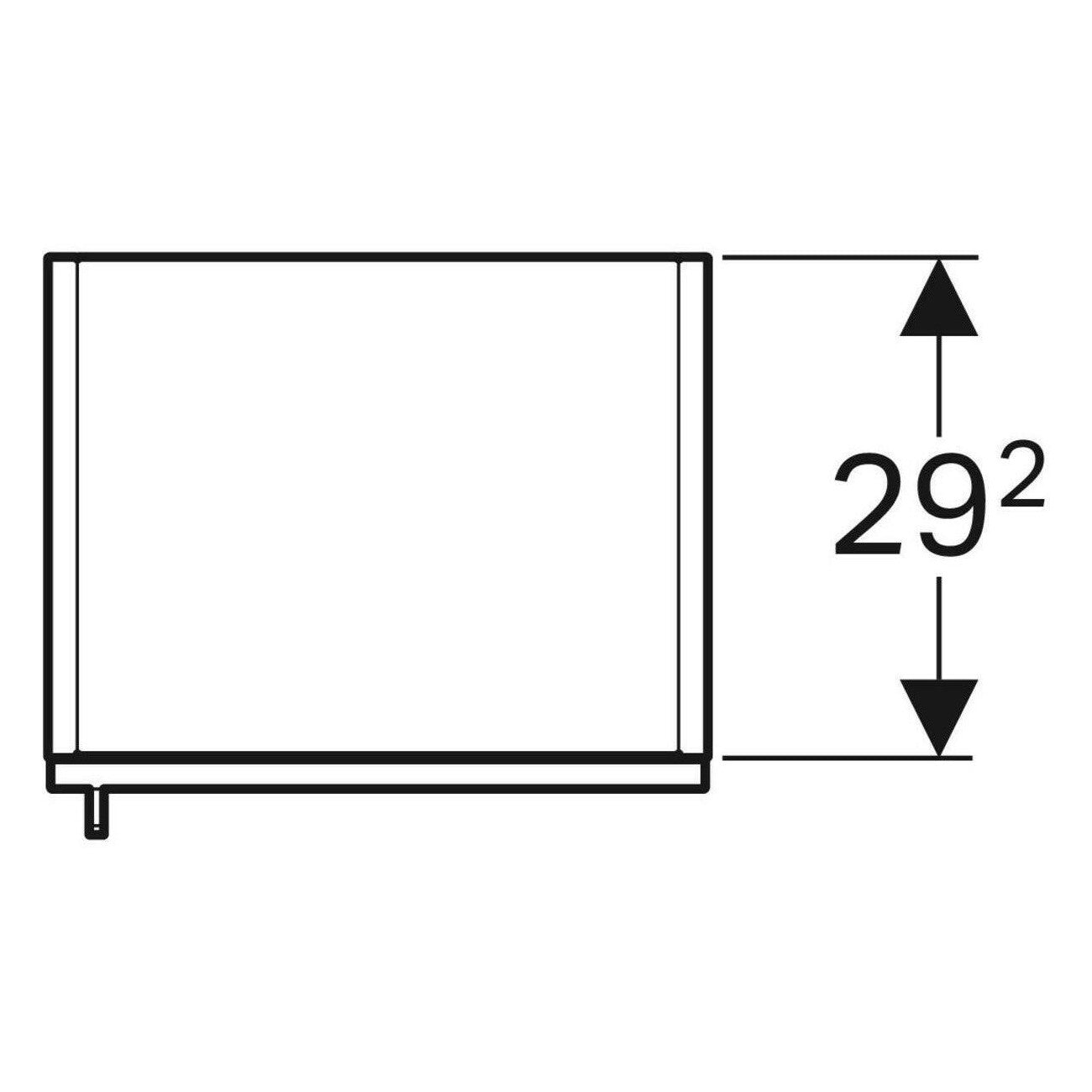 Geberit iCon magas szekrény egy ajtóval, 36x180x31.7cm, magasfényű lakkozott platina - kifutó (840002000)- méretrajz