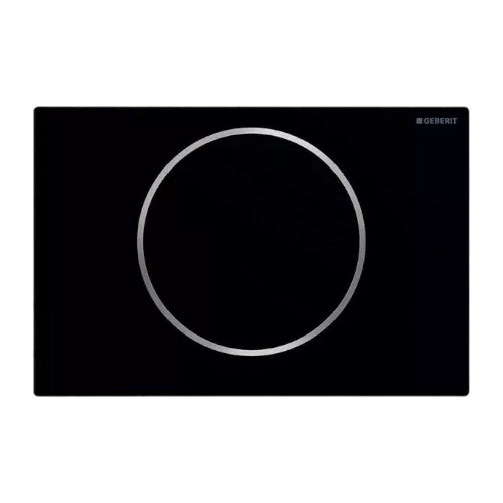 Geberit Sigma10 Round nyomólap öblítés - stop, fényes króm/matt fekete, easy - to - clean bevonat (G115.758.14.5)