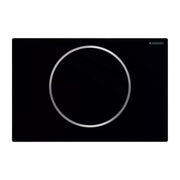 Geberit Sigma10 Round nyomólap öblítés - stop, fényes króm/matt fekete, easy - to - clean bevonat (G115.758.14.5)