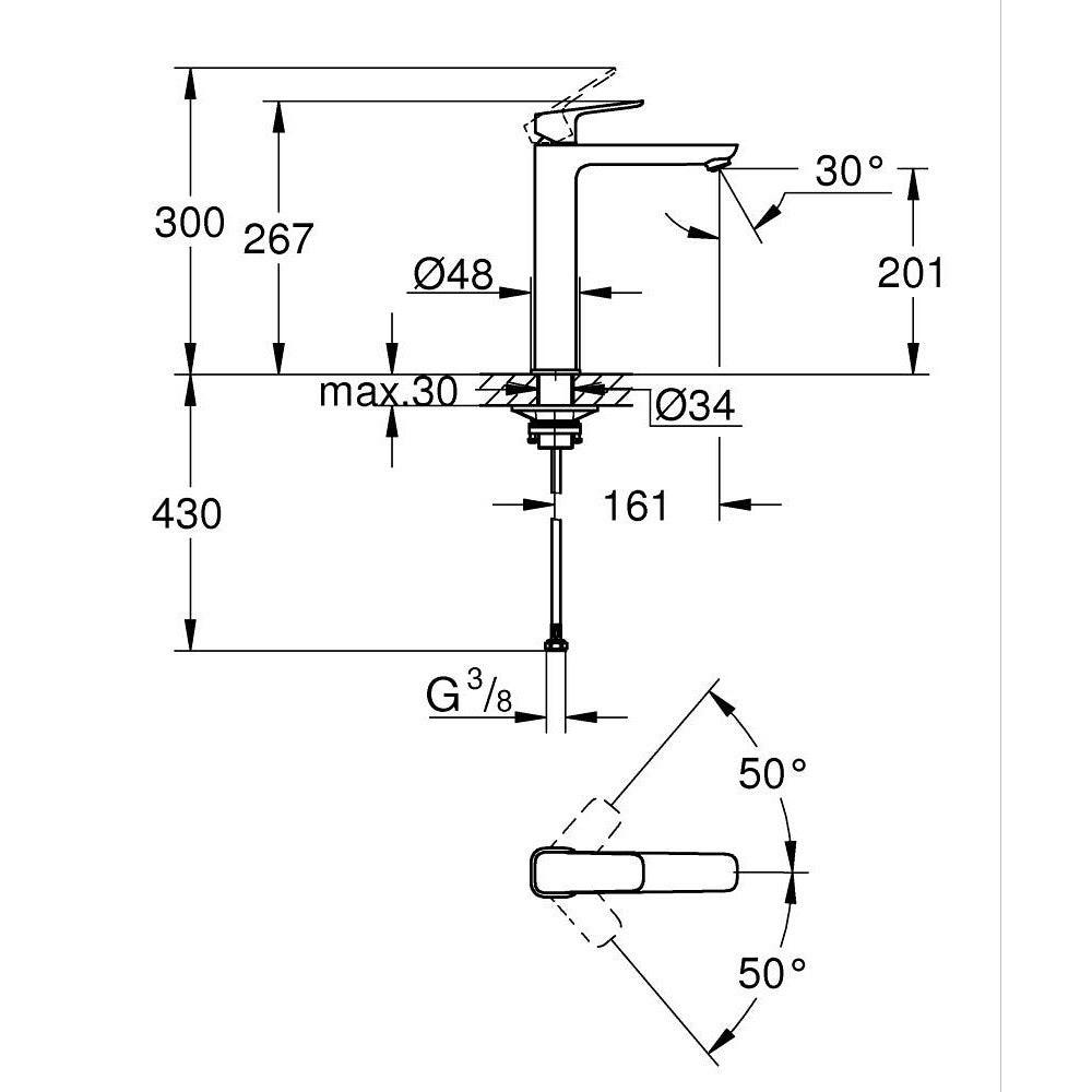 Grohe Cubeo mosdó csaptelep, XL - es méret (1017290000)
