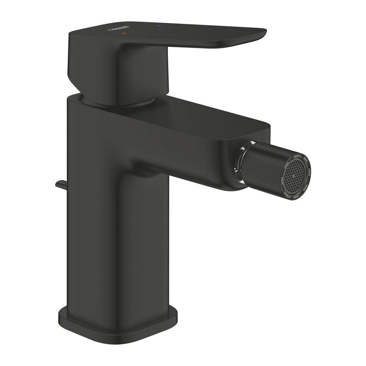 Grohe Cubeo bidé csaptelep, húzórudas leeresztővel, S - es méret, matt fekete (1018102430)