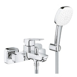Grohe Cubeo zuhany csaptelep + Tempesta Cube 110 zuhanyszett fali zuhanytartóval (1018140000)