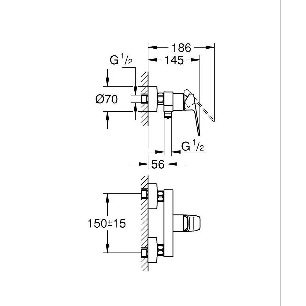 Grohe Cubeo zuhany csaptelep, zuhanyszett nélkül (1018240000)