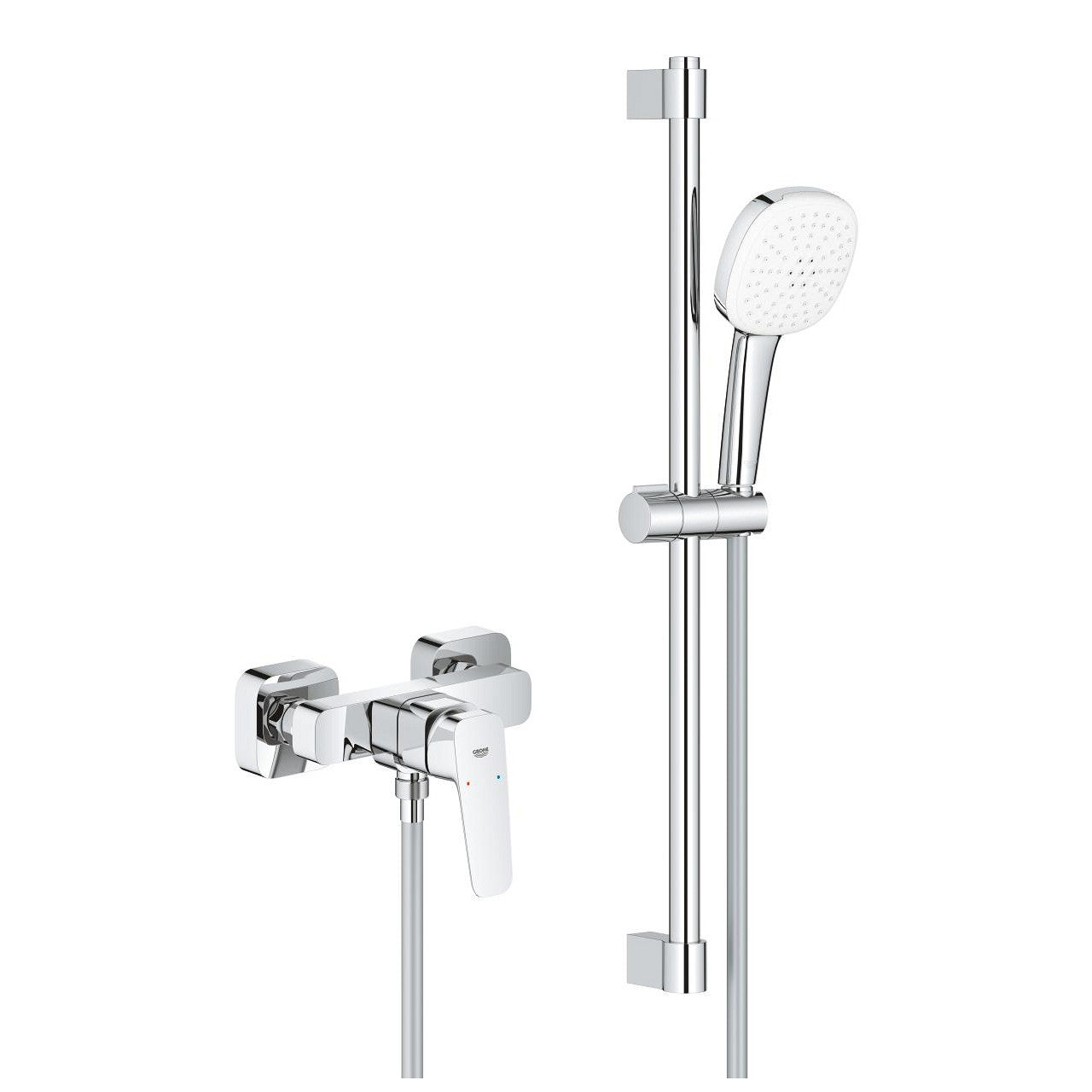 Grohe Cubeo zuhany csaptelep + Tempesta Cube 110 zuhanyszett fali zuhanyrúddal (1018250000)
