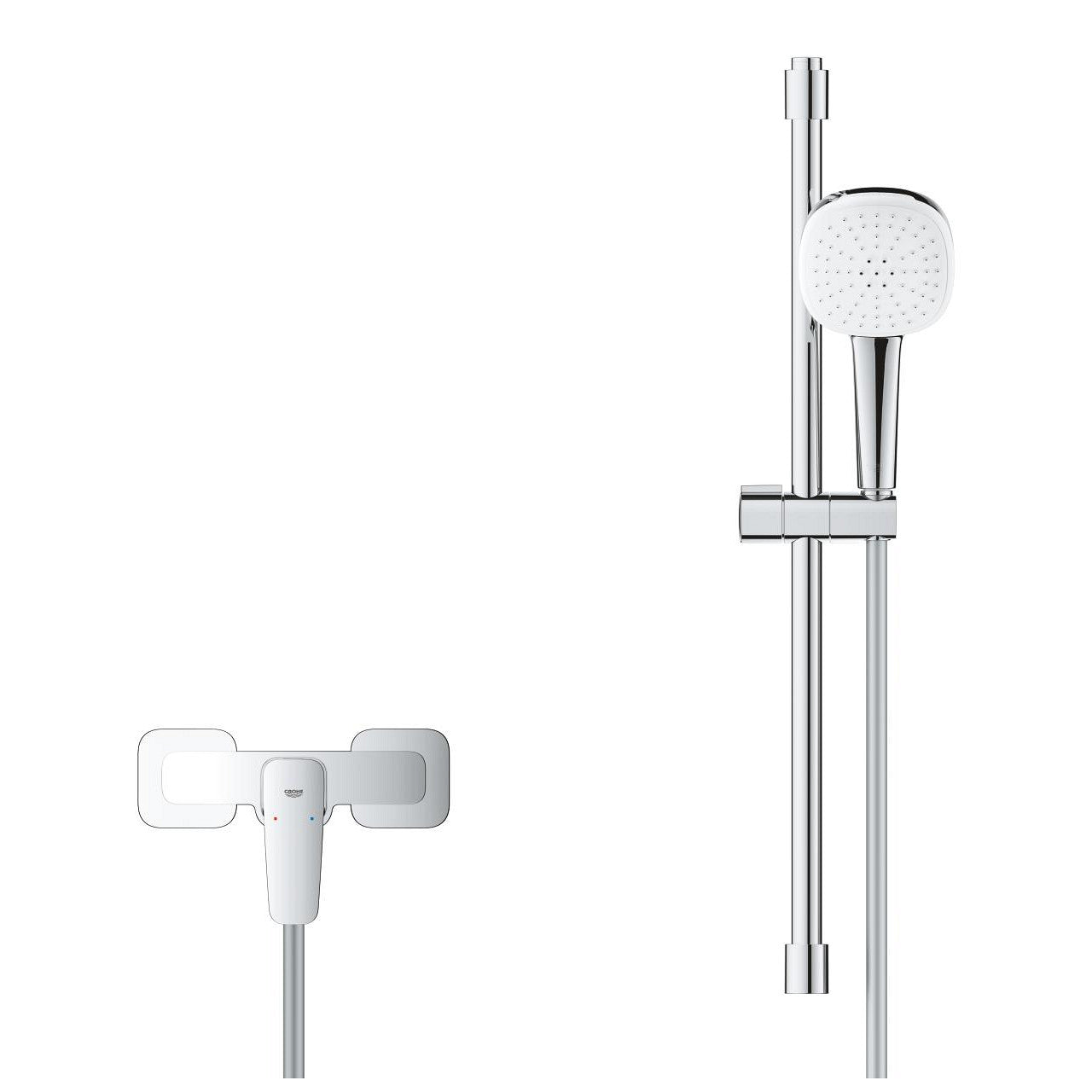 Grohe Cubeo zuhany csaptelep + Tempesta Cube 110 zuhanyszett fali zuhanyrúddal (1018250000)