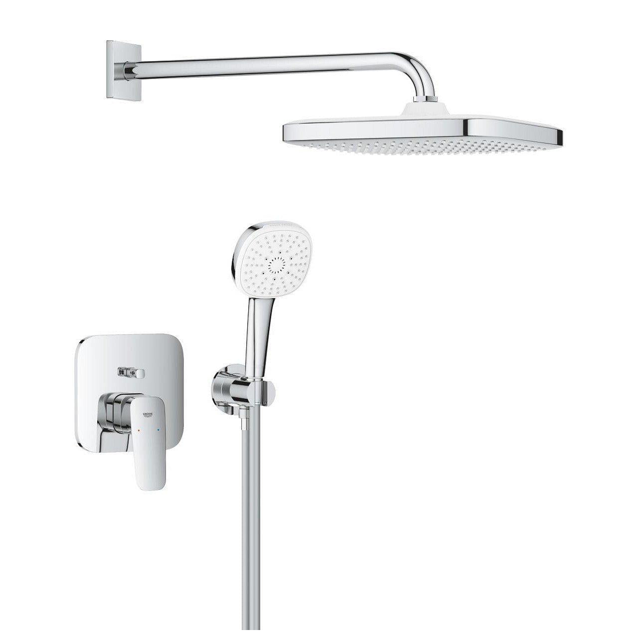 Grohe Cubeo zuhany csaptelep, színkészlet + Tempesta Cube kézi és fejzuhany (1053360000)