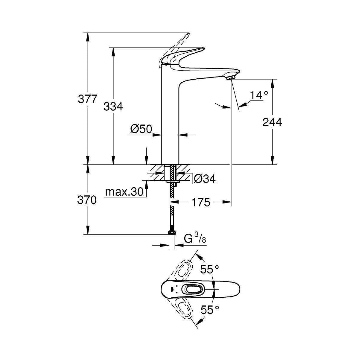 Grohe Eurostyle mosdó csaptelep XL (23570003)