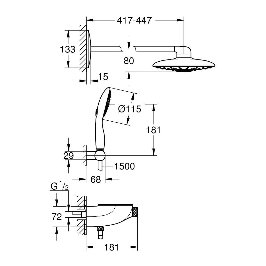 Grohe Rainshower SmartControl 360 Duo zuhanyrendszer (26443000)