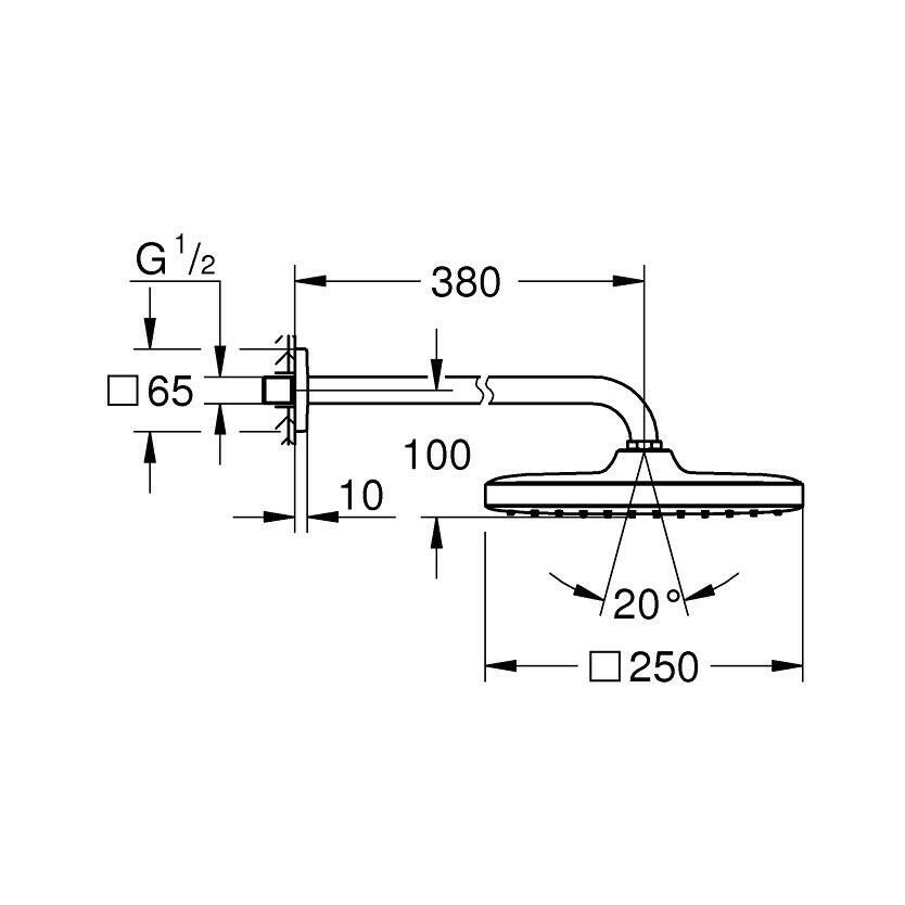 GROHE Tempesta Cube fejzuhany szett, 380 mm, 1 funkciós-4