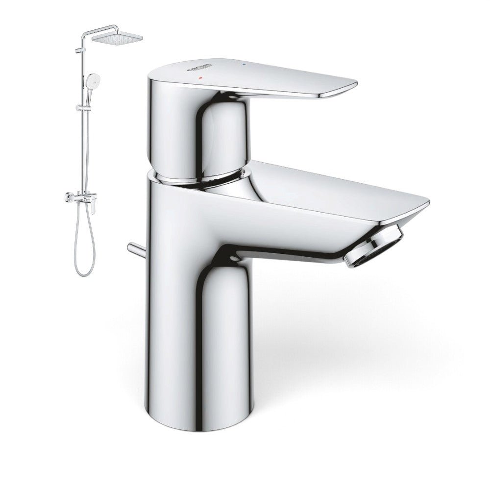 Grohe Tempesta System 250 Cube zuhanyrendszer, egykaros csapteleppel + Bauedge mosdócsap (23328001)