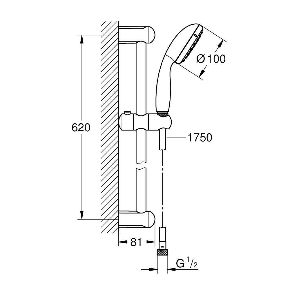 Grohe New Tempesta 100 zuhanyszett 9,5 liter/perc-2