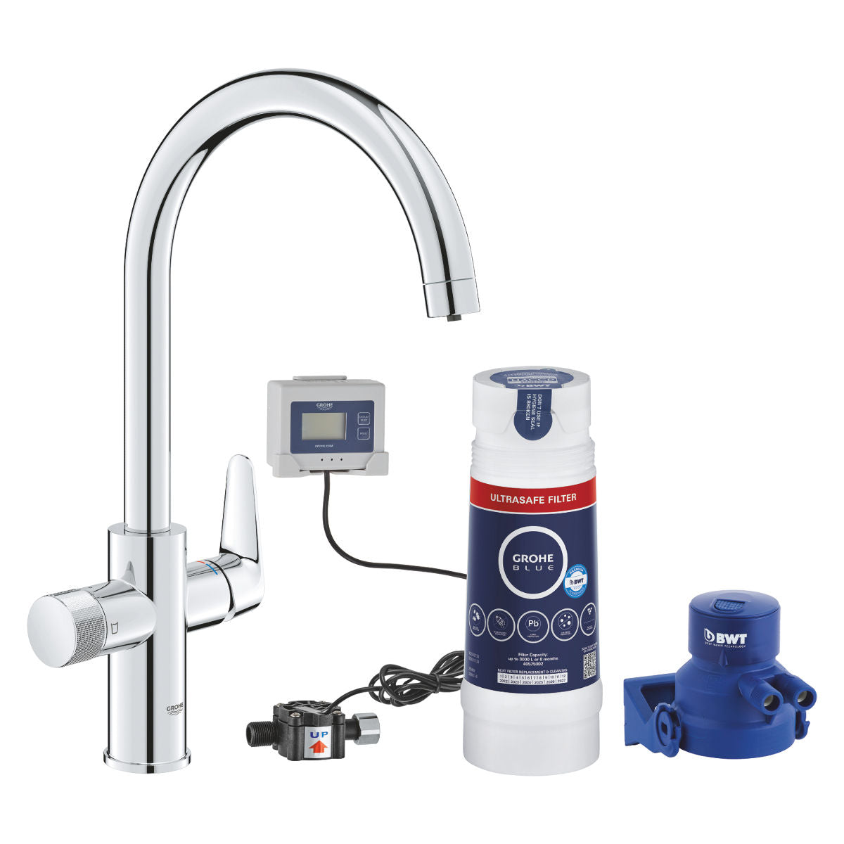 Grohe Blue Pure BauCurve C-kifolyós kezdőkészlet Ultrasafe szűrővel, króm (30582000)