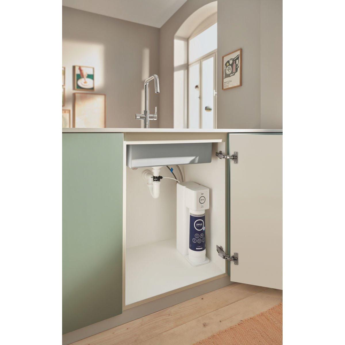 Grohe Blue Pure Eurosmart U - kifolyós vízszűrős csaptelep, szín: SuperSteel (30583DC0)