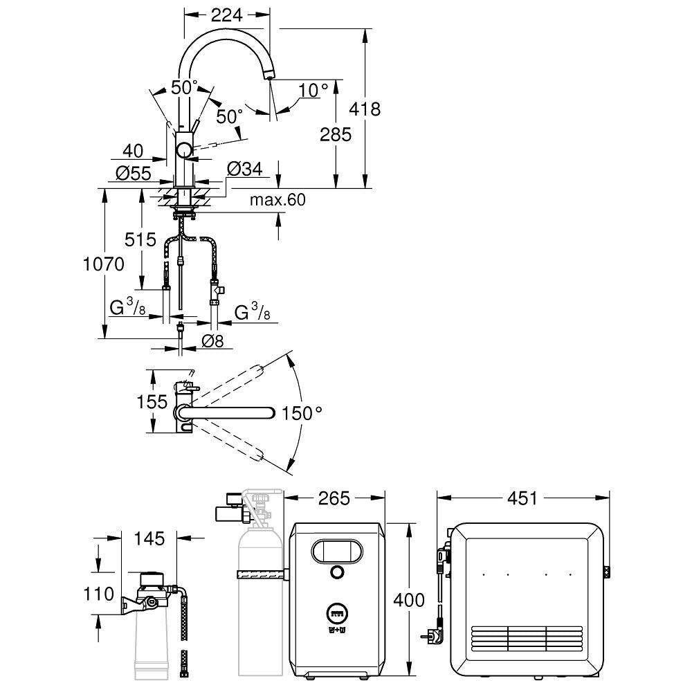 Grohe Blue Professional C - kifolyós készlet (31323002)