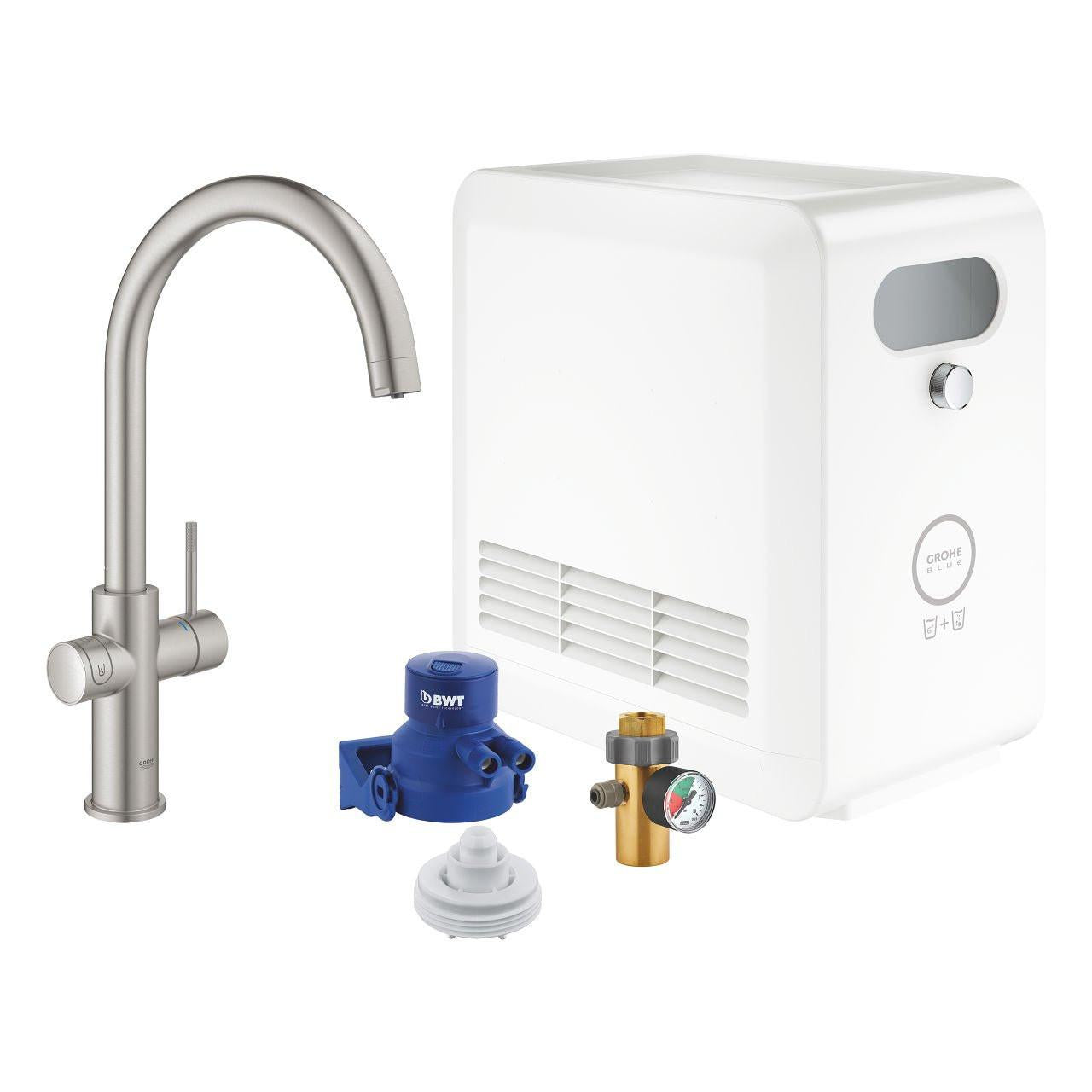 Grohe Blue Professional C - kifolyós kezdőkészlet, szín: SuperSteel (31323DC2)