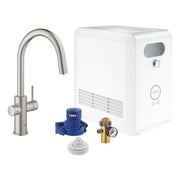 Grohe Blue Professional C - kifolyós kezdőkészlet kihúzható fejjel, szín: SuperSteel (31325DC2)