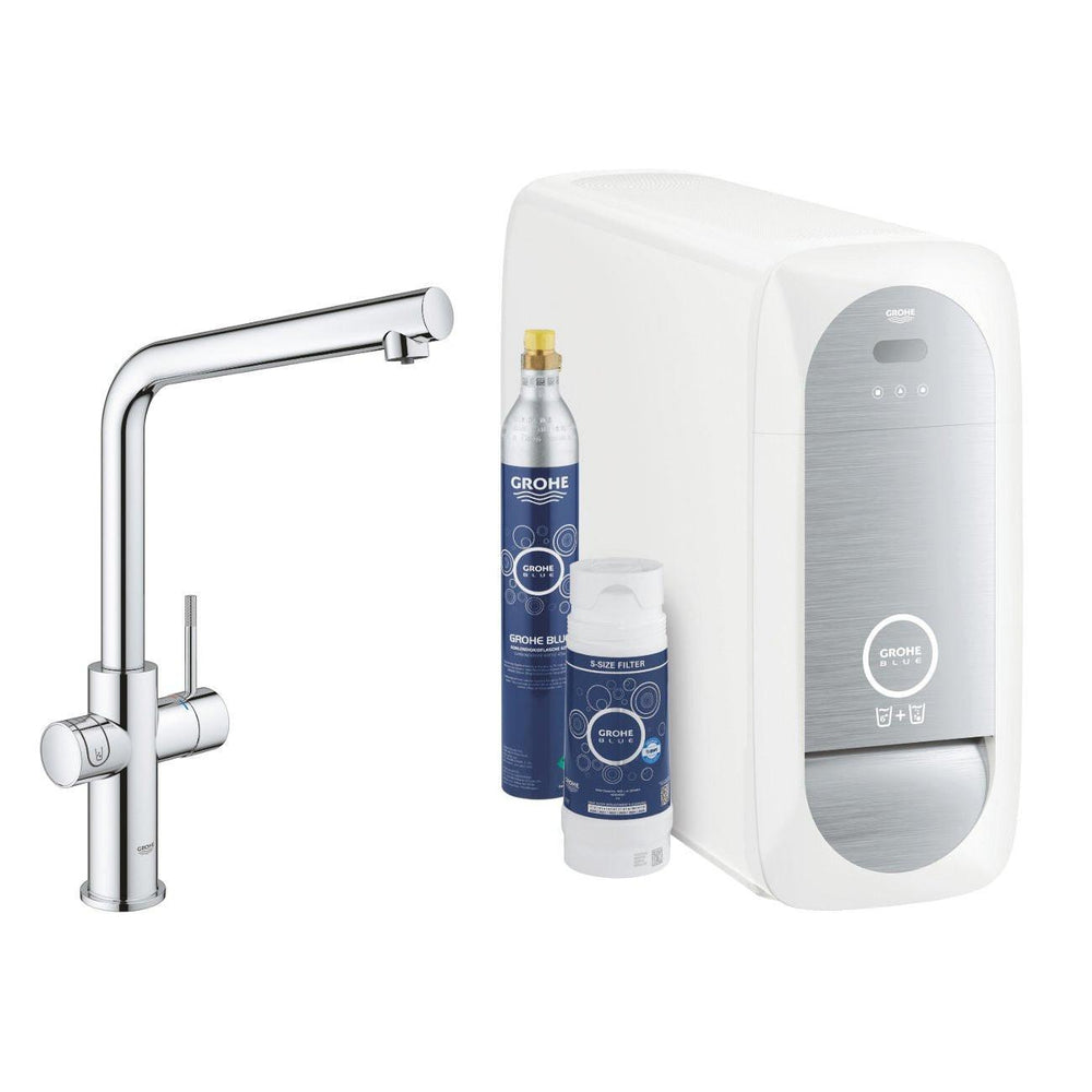 Grohe Blue Home L - kifolyós kezdőkészlet S - es méretű filterrel, króm (31454001)