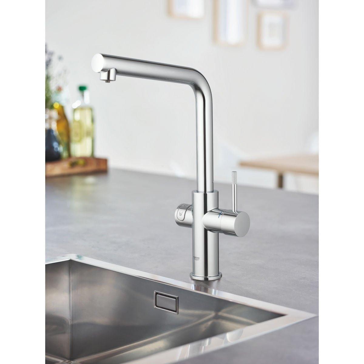 Grohe Blue Home L - kifolyós kezdőkészlet S - es méretű filterrel, Brushed Hard Graphite (31454AL1)
