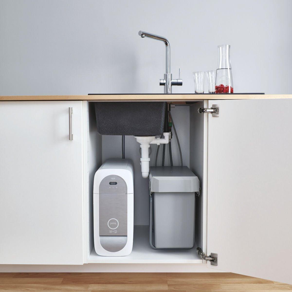 Grohe Blue Home L - kifolyós kezdőkészlet S - es méretű filterrel, szín: SuperSteel (31454DC1)