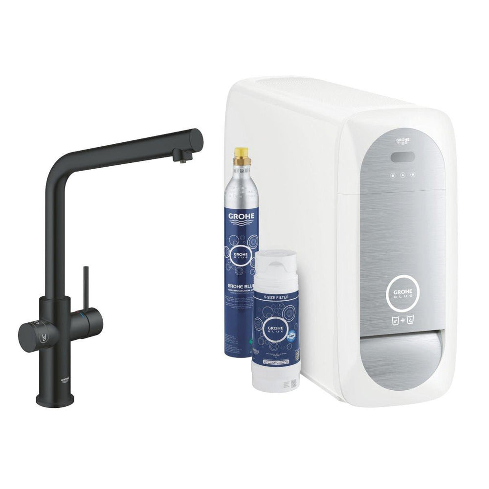 Grohe Blue Home L - kifolyós kezdőkészlet S - es méretű filterrel, szín: bársony fekete (31454KS1)