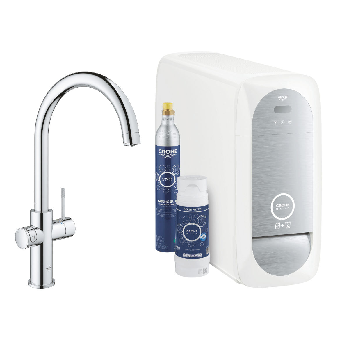 Grohe Blue Home C-kifolyós kezdőkészlet S-es méretű filterrel, króm (31455001)