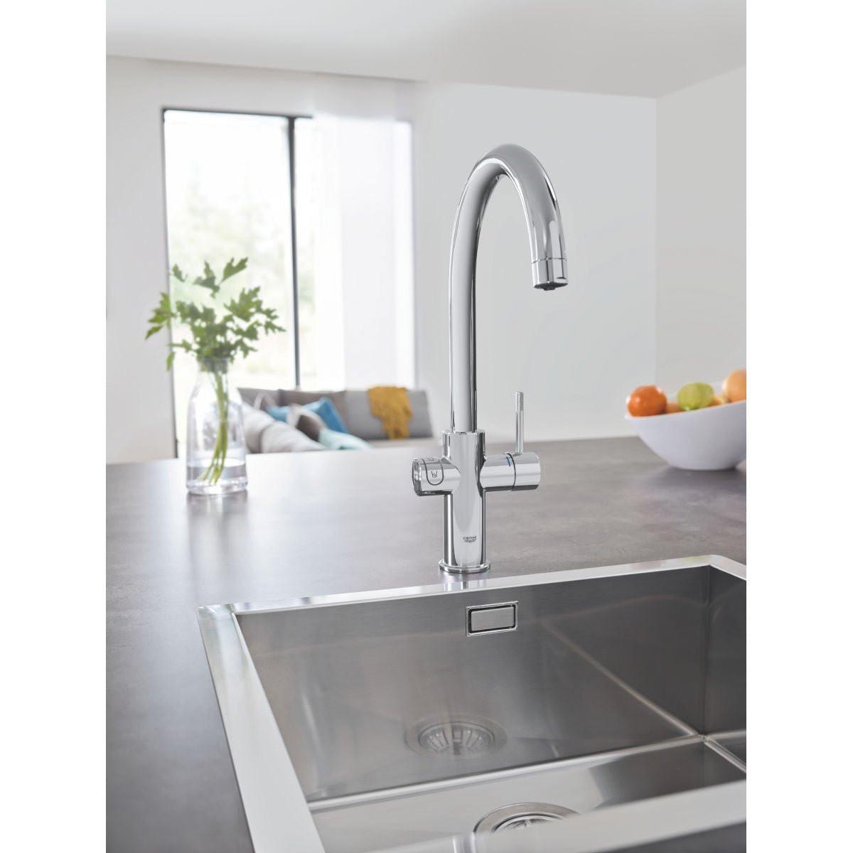 Grohe Blue Home C - kifolyós kezdőkészlet S - es méretű filterrel, króm (31455001)