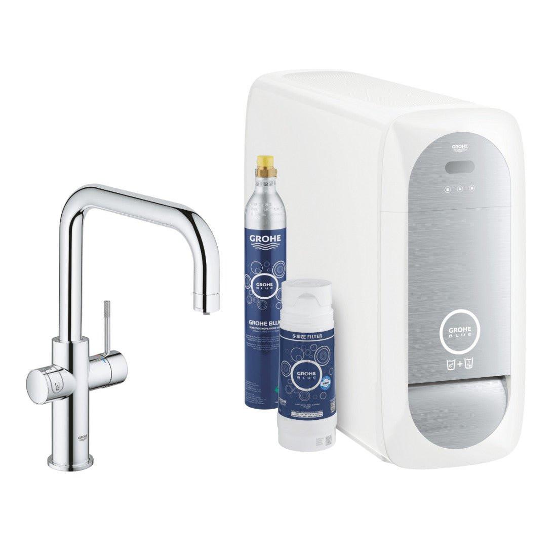 Grohe Blue Home U - kifolyós kezdőkészlet S - es méretű filterrel, króm (31456001)
