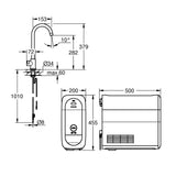 Grohe Blue Home Mono Starter készlet, króm (31498001) - méretrajz