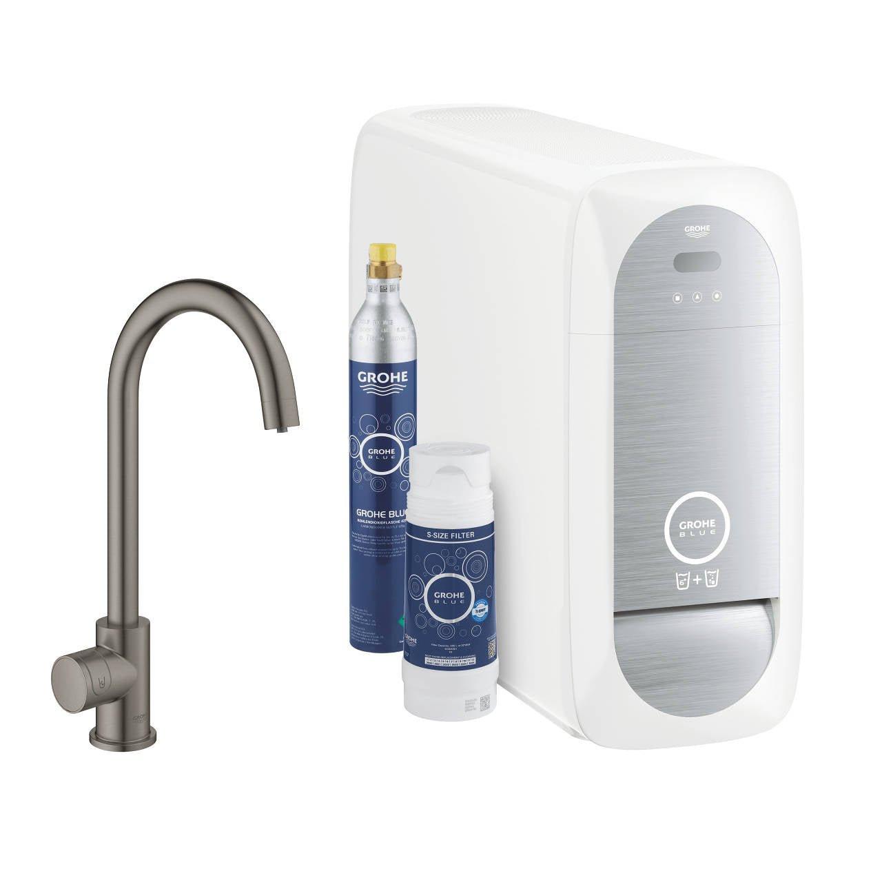 Grohe Blue Home Mono C - kifolyós kezdőkészlet, Brushed Hard Graphite (31498AL1)