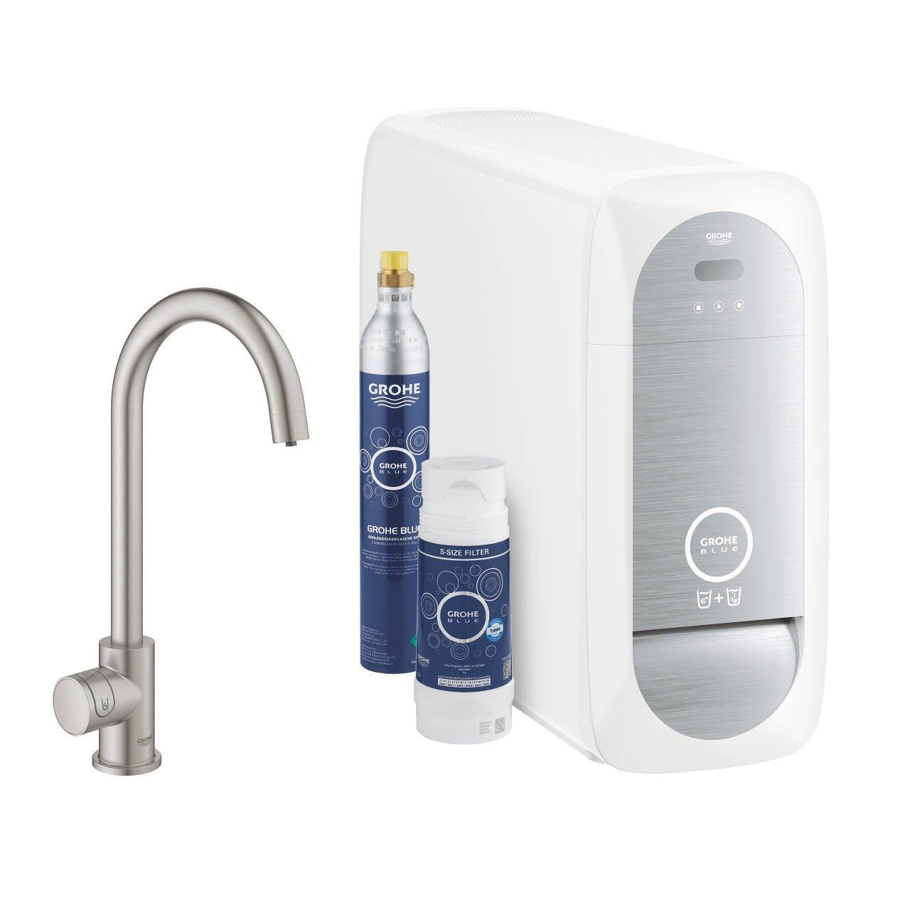 Grohe Blue Home Mono C - kifolyós kezdőkészlet, SuperSteel (31498DC1)