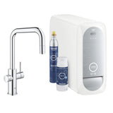 Grohe Blue Home U-kifolyós kezdőkészlet S-es méretű filterrel, kihúzható fejjel, króm (31543000)