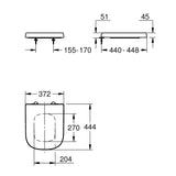 Grohe Euro Ceramic WC-ülőke, lecsapódásgátlós (39330002) - méretrajz