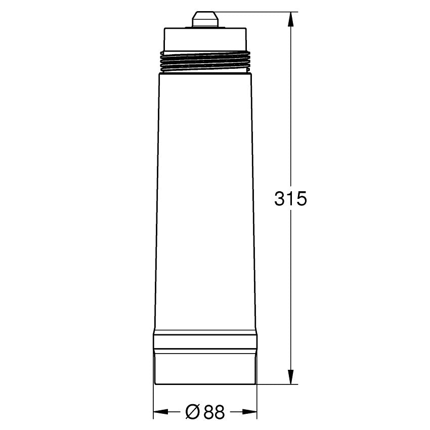 Grohe Blue M-méretű szűrőfilter (40430001) - méretrajz