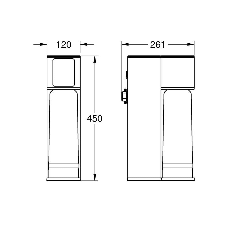 Grohe Blue fordított ozmózis szűrő kezdőkészlet (40877000) - méretrajz