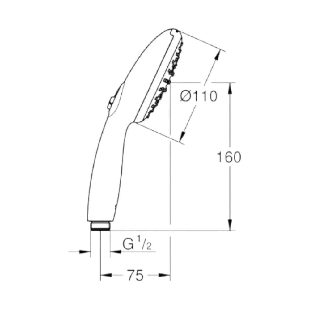 Grohe Tempesta 110 kézizuhany 2 funkciós, matt fekete (269122433)