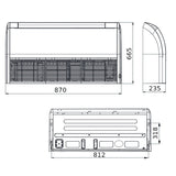 Gree multi split klíma beltéri parapet egység 2.6 kW (GTH(09)CA-K6DNA1A/I) - méretrajz