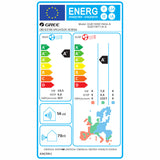 Gree mono split klíma szett kazettás 10 kW (GUD100T/A-T) - energiacímke