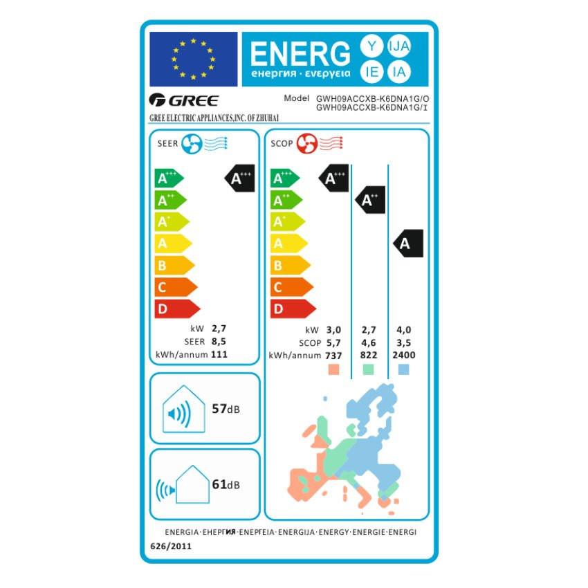 Gree Dark Pro mono split klíma szett 2.7 kW (GWH09ACCXB - K6DNA1G - D)