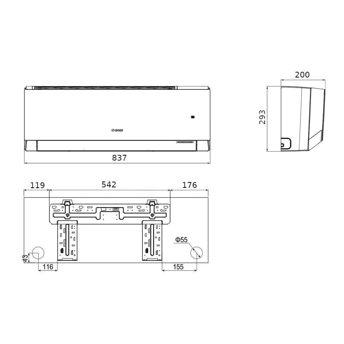 Gree Smart one mono split klíma szett 2.7 kW (GWH09AOCXB - K6DNA2A)