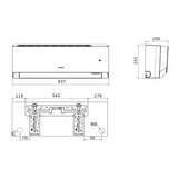 Gree Smart one mono split klíma szett 2.7 kW (GWH09AOCXB-K6DNA2A) - méretrajz