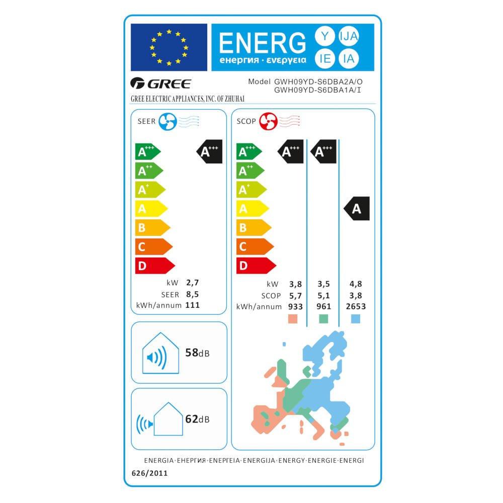 Gree Amber Royal mono split klíma szett 2.7 kW (GWH09YD - S6DBA1A)