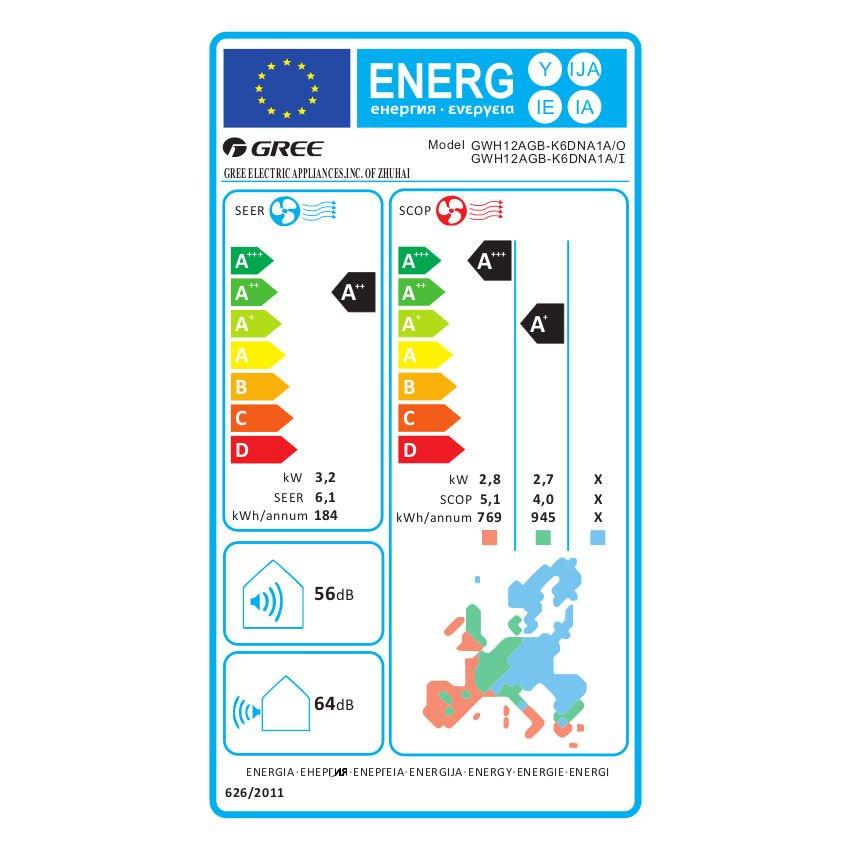 Gree Pulse mono split klíma szett 3.2 kW ( GWH12AGB - K6DNA1A )