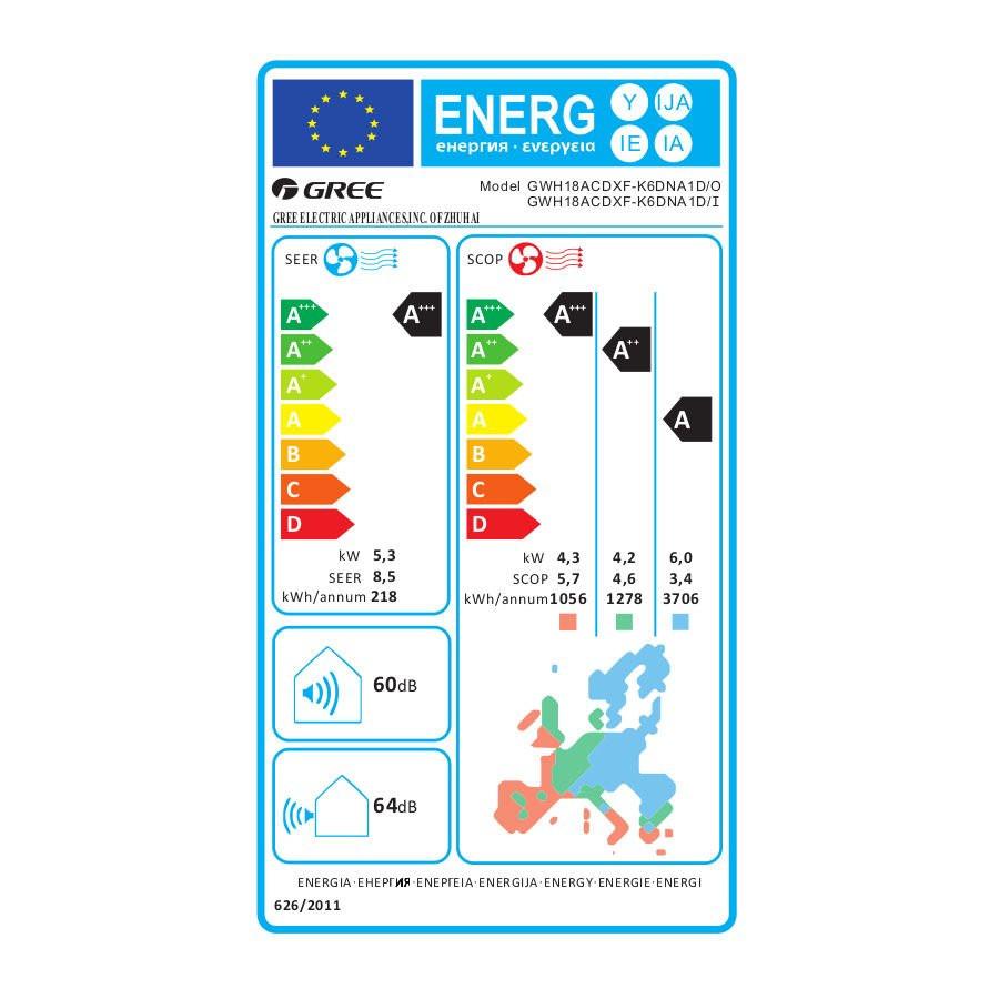 Gree Comfort Pro mono split klíma szett 5.3 kW (GWH18ACDXF - K6DNA1D)