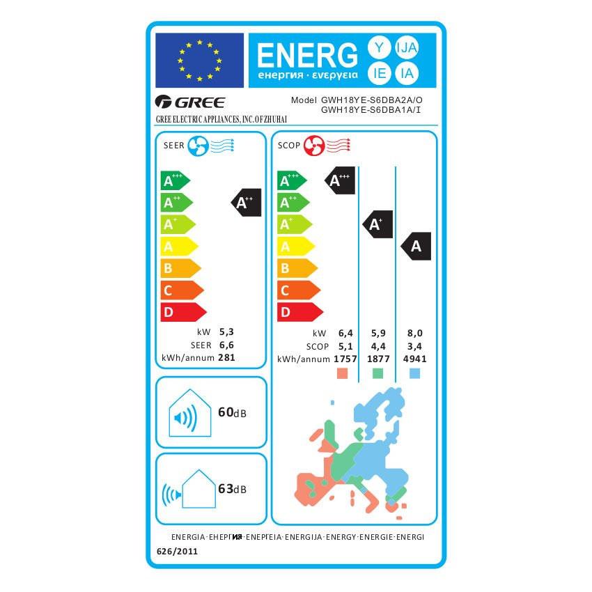 Gree Amber Royal mono split klíma szett 5.3 kW (GWH18YE - S6DBA1A)