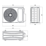 Gree multi split klíma kültéri egység 5.3 kW - max. 2 beltéri - méretrajz