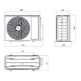 Gree multi split klíma kültéri egység 7.1 kW - max. 3 beltéri - méretrajz